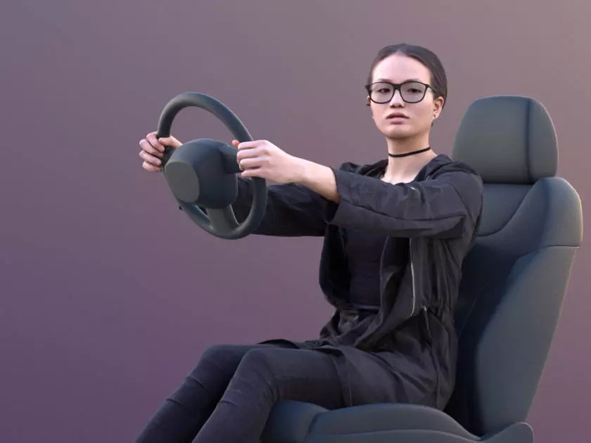 Laura 10566 - Driving Casual Woman Low-poly 3D model_0