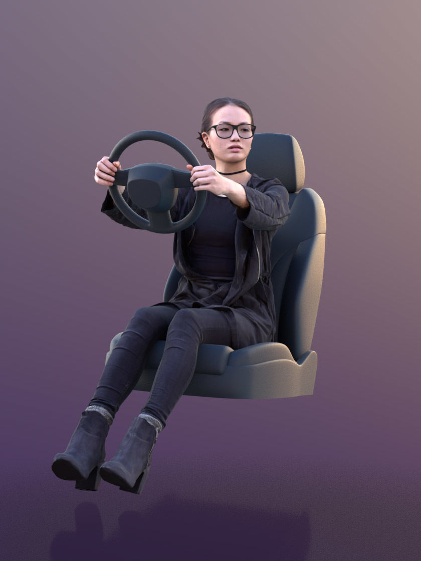 Laura 10566 - Driving Casual Woman Low-poly 3D model_2