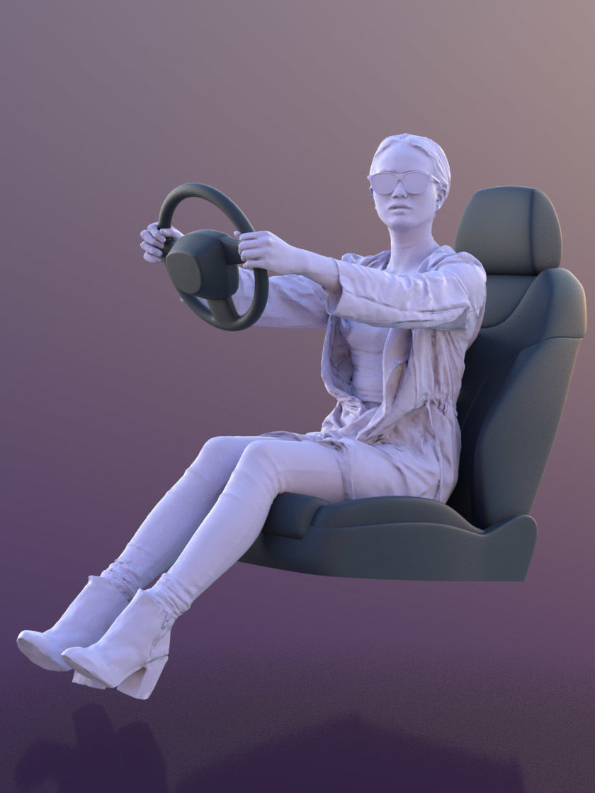 Laura 10566 - Driving Casual Woman Low-poly 3D model_3