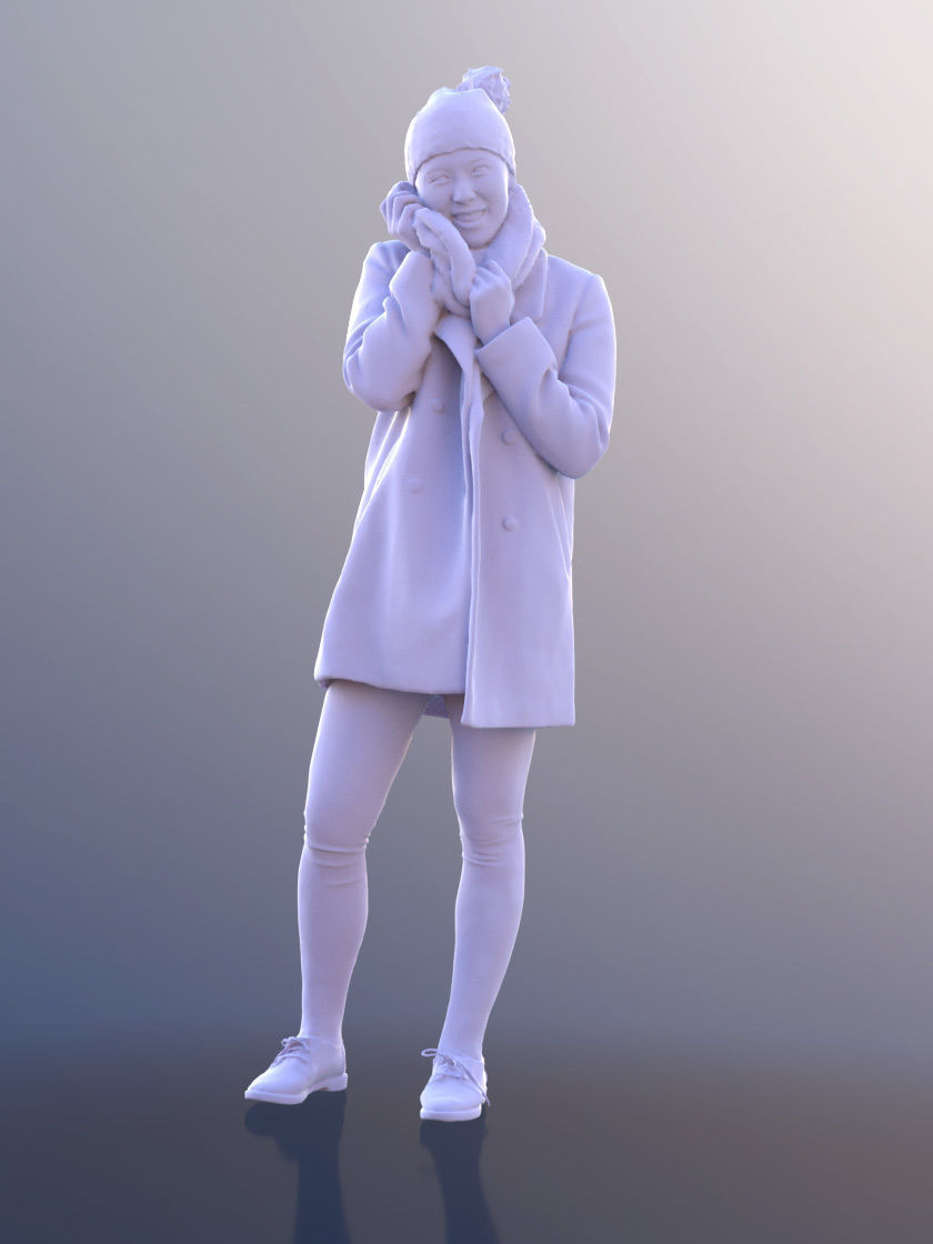 Bao 10558 - Outdoor Casual Girl Low-poly 3D model_3