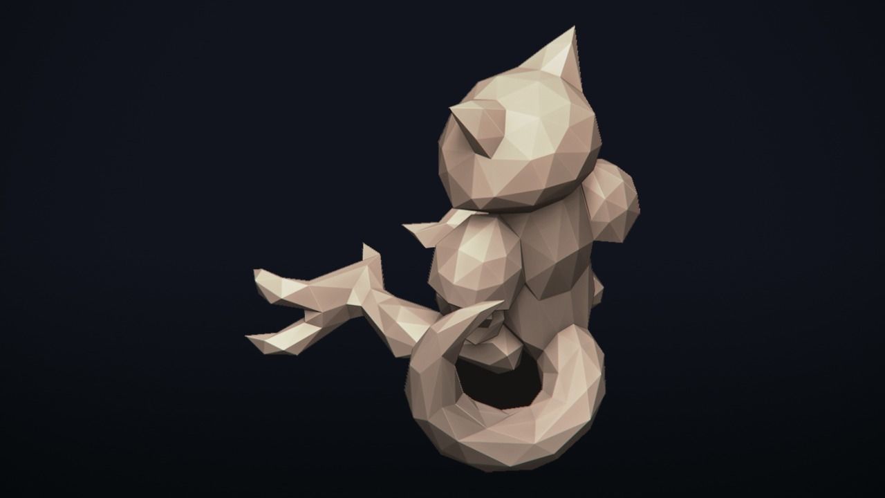 Abra - Stylized Pokemon LowPoly Art - 3D print model_9