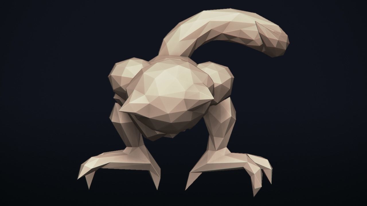 Abra - Stylized Pokemon LowPoly Art - 3D print model_5