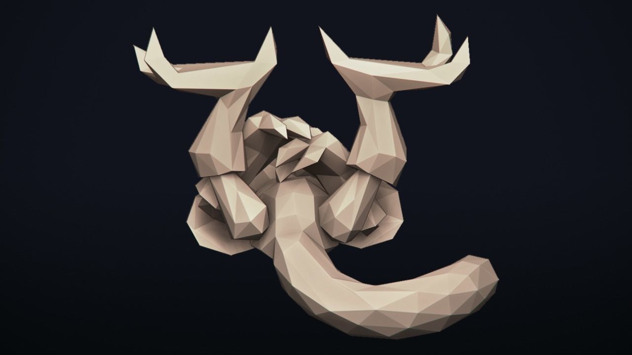 Abra - Stylized Pokemon LowPoly Art - 3D print model_6