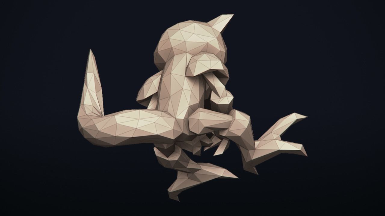 Abra - Stylized Pokemon LowPoly Art - 3D print model_15