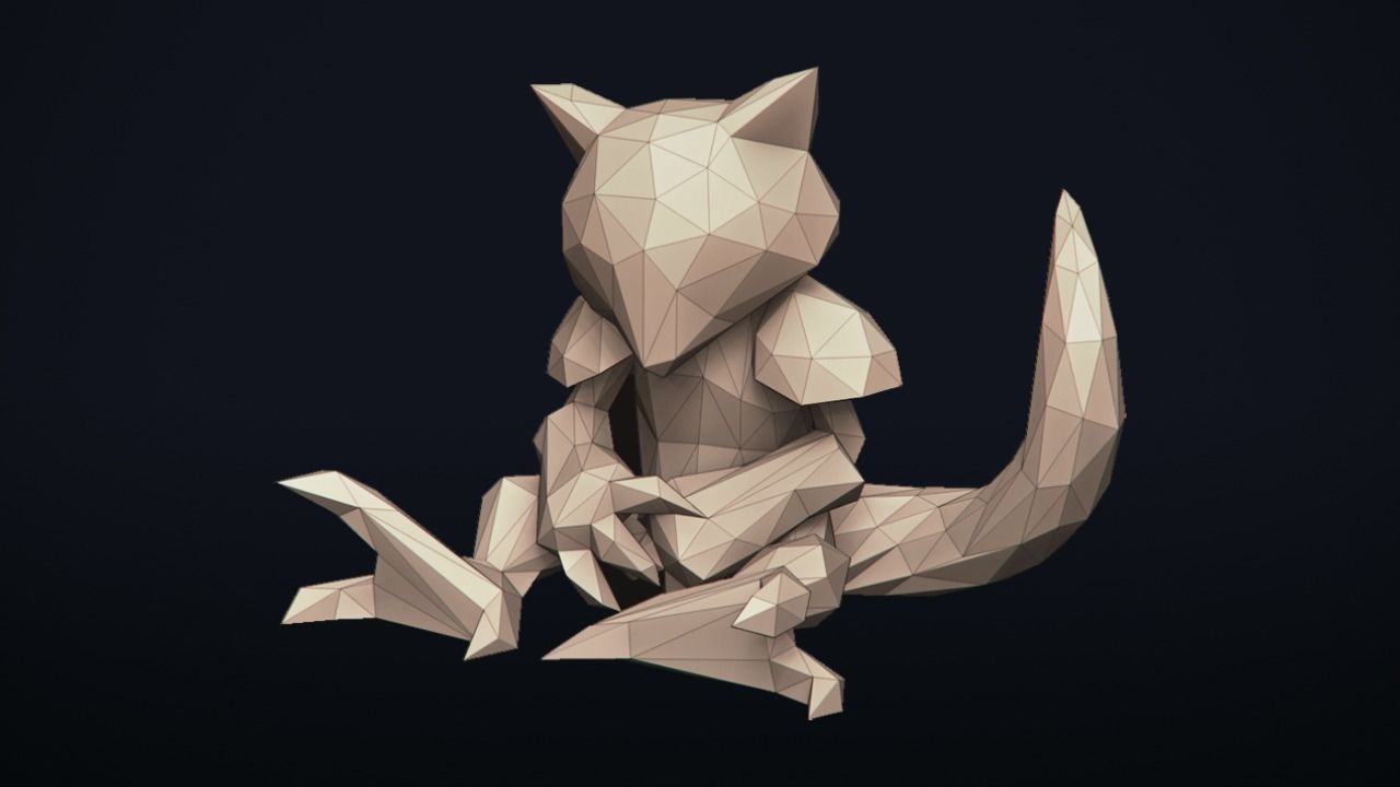 Abra - Stylized Pokemon LowPoly Art - 3D print model_19
