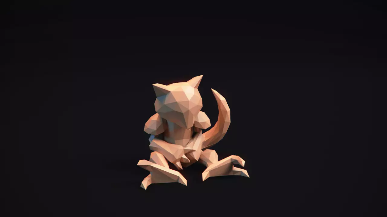 Abra - Stylized Pokemon LowPoly Art - 3D print model_0