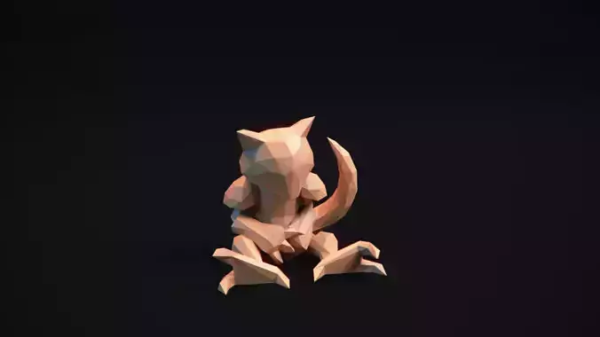 Abra - Stylized Pokemon LowPoly Art -  3D print model