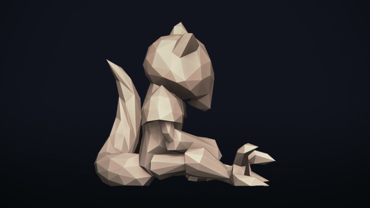 Abra - Stylized Pokemon LowPoly Art - 3D print model_4