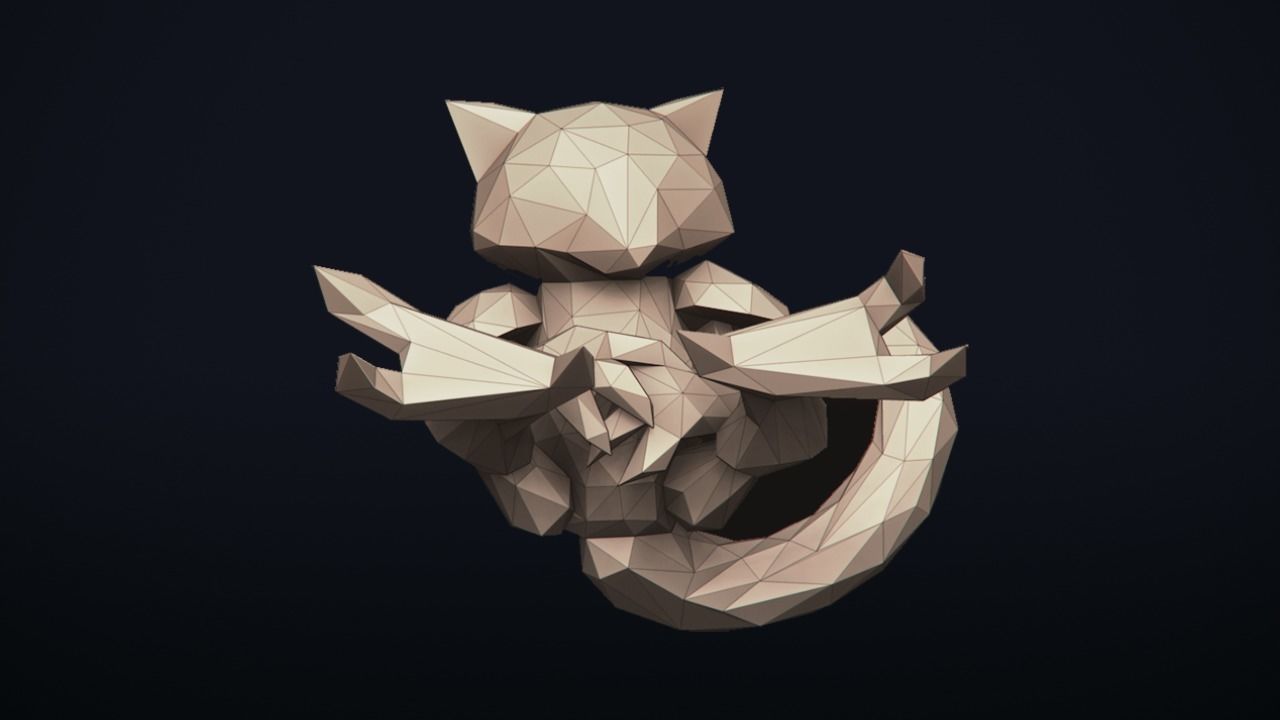 Abra - Stylized Pokemon LowPoly Art - 3D print model_13