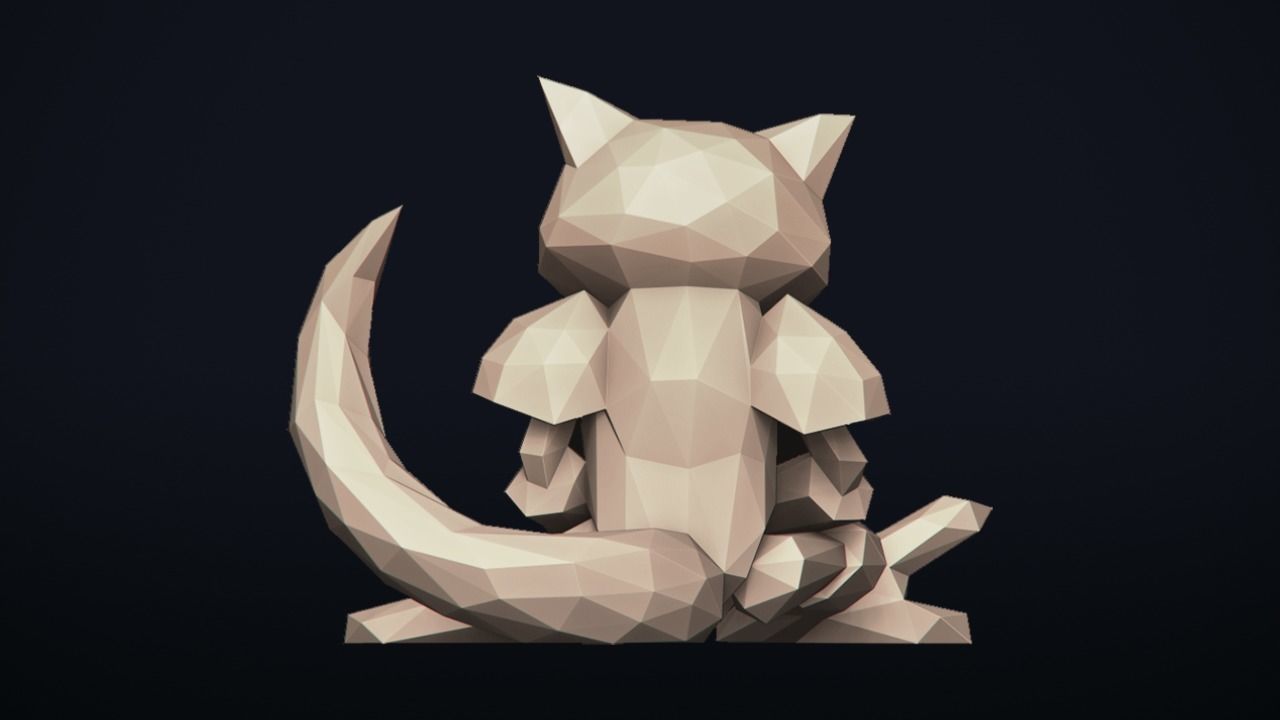 Abra - Stylized Pokemon LowPoly Art - 3D print model_3