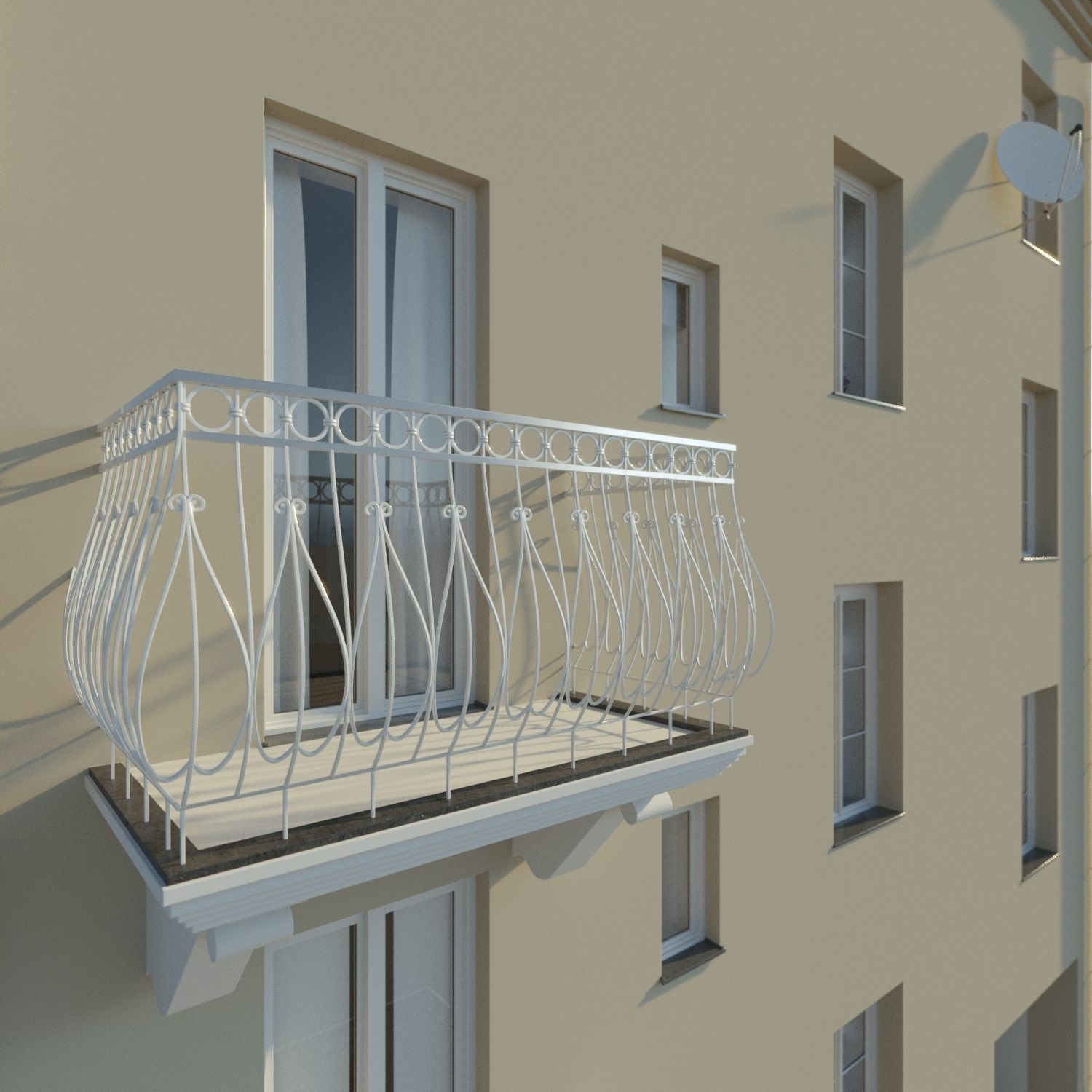 Residential City Building - Row - 05 - Detailed Dormer 3D model_8