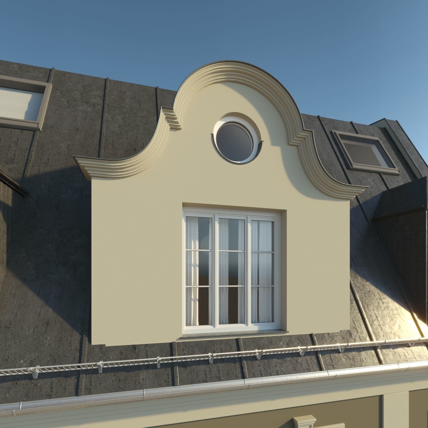 Residential City Building - Row - 05 - Detailed Dormer 3D model_6