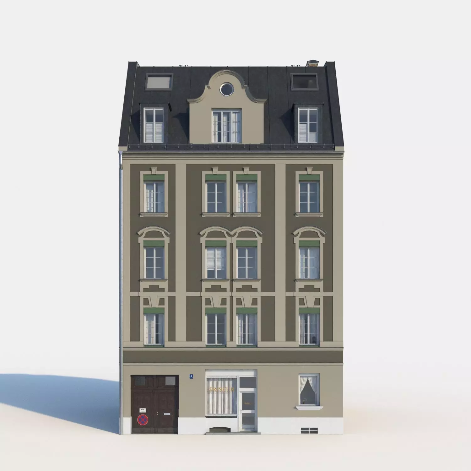 Residential City Building - Row - 05 - Detailed Dormer 3D model_0