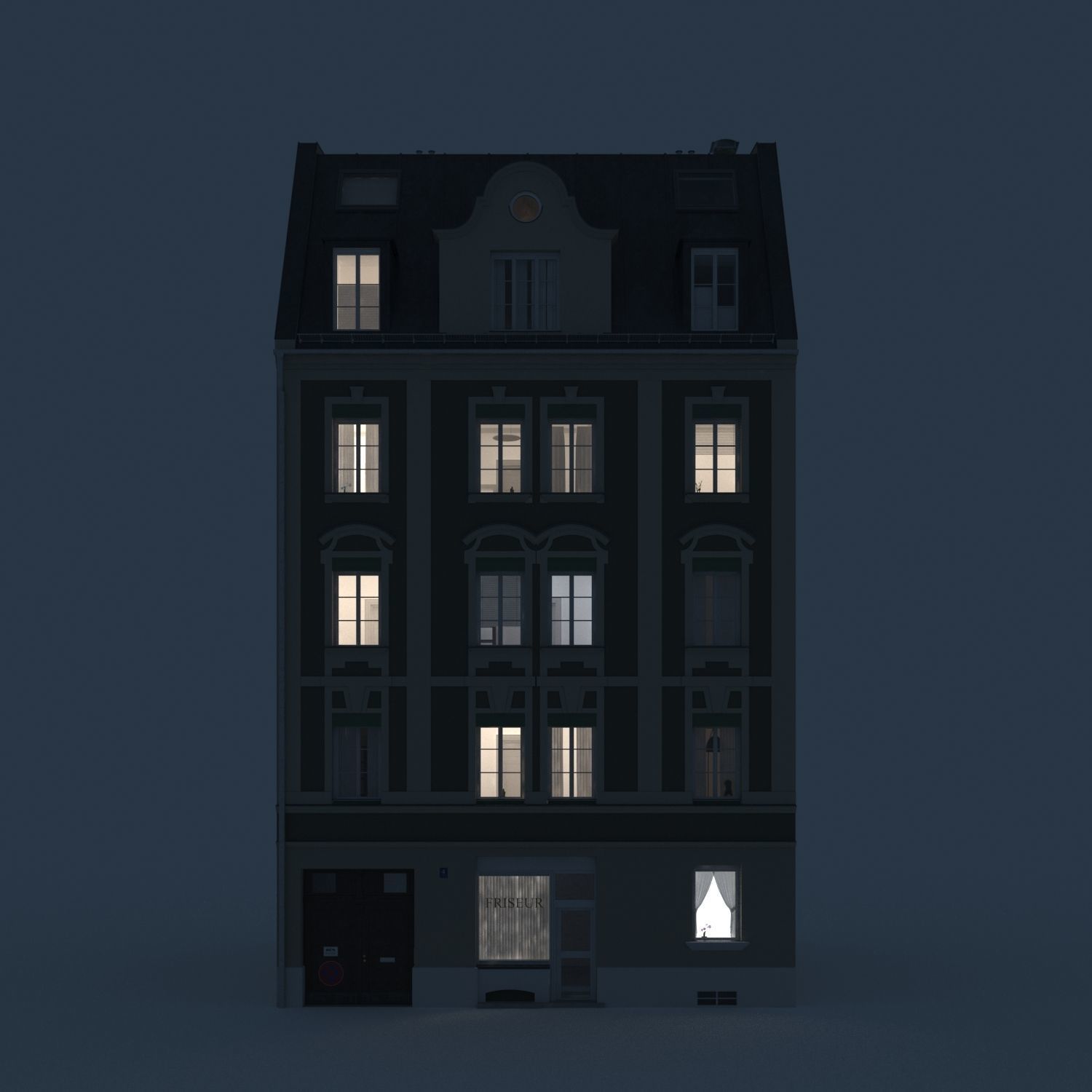 Residential City Building - Row - 05 - Detailed Dormer 3D model_2