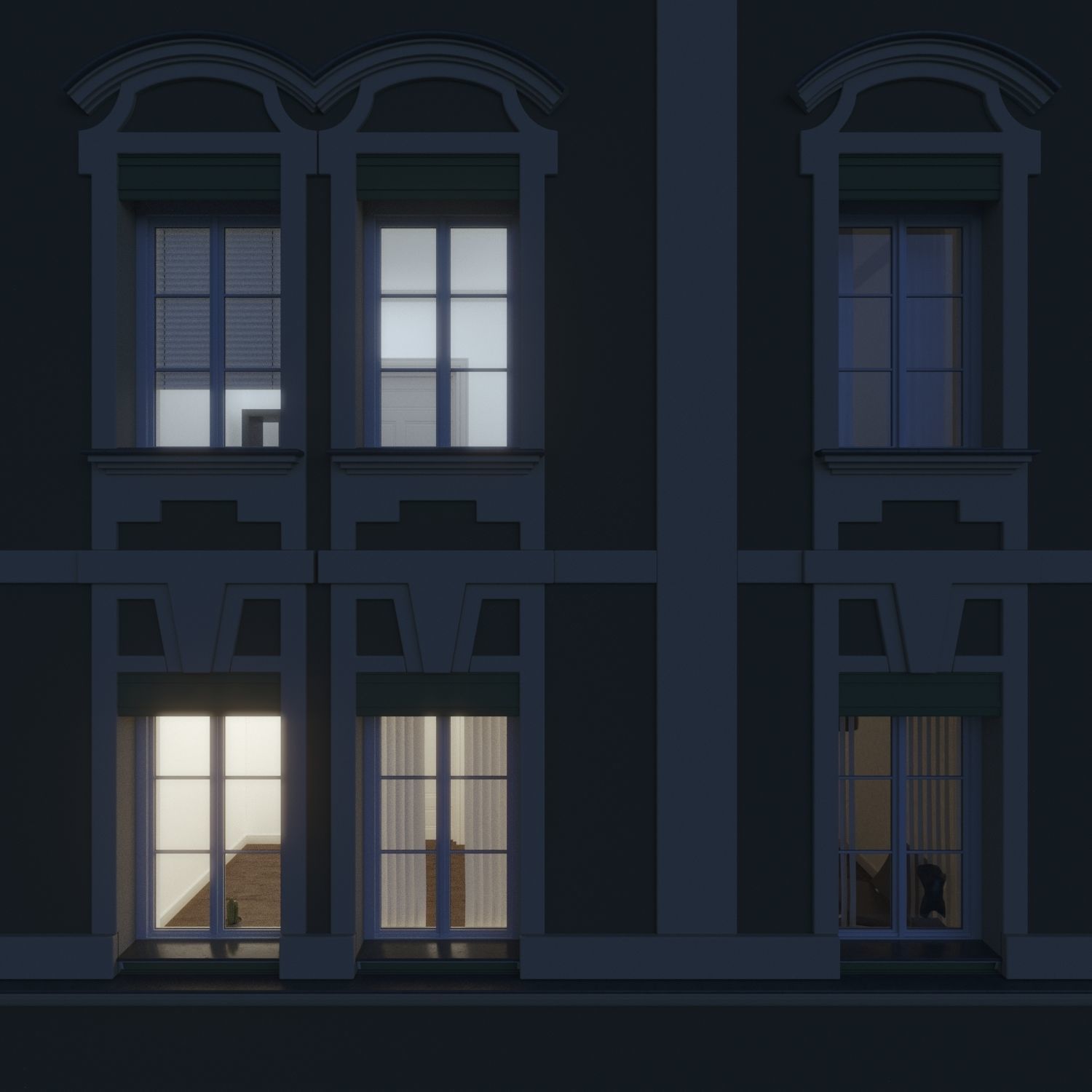 Residential City Building - Row - 05 - Detailed Dormer 3D model_10