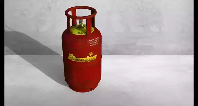 3D Model Of Bharat Gas Cylinder - Game and Vr Ready