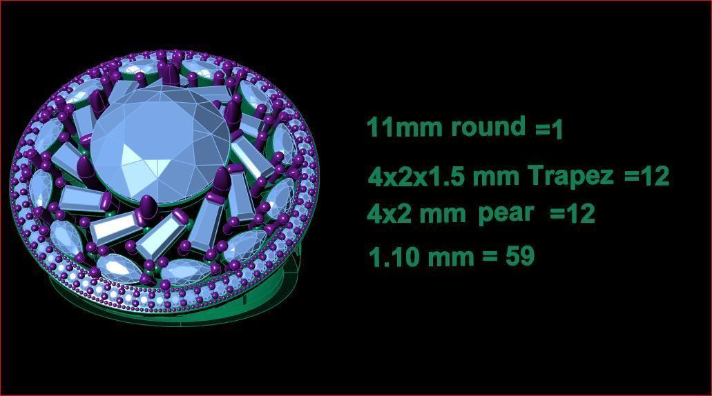 Ring - Diamond 3D print model_4