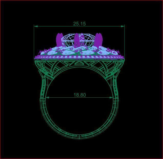 Ring - Diamond 3D print model_3