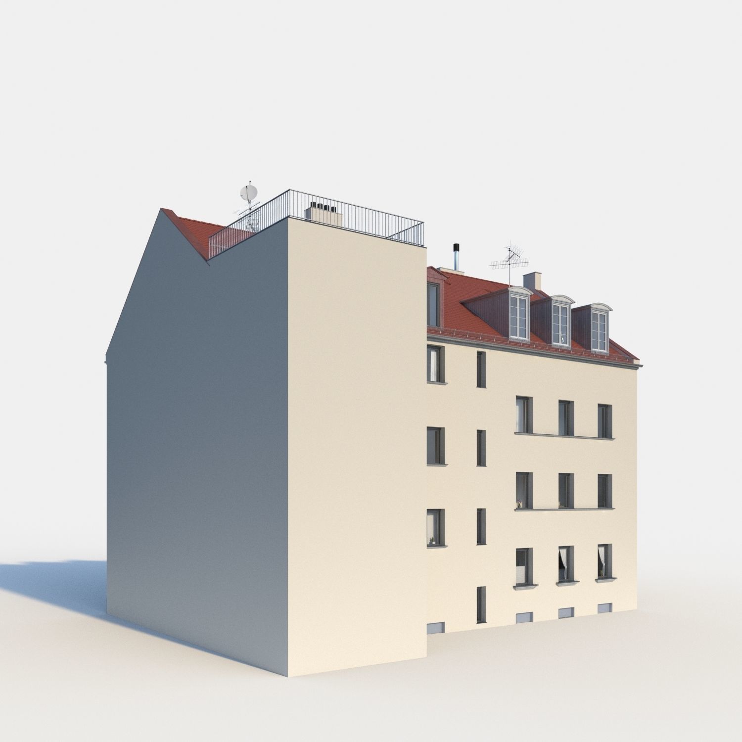 Residential City Building - Row - 04 - Takeaway Shop 3D model_1
