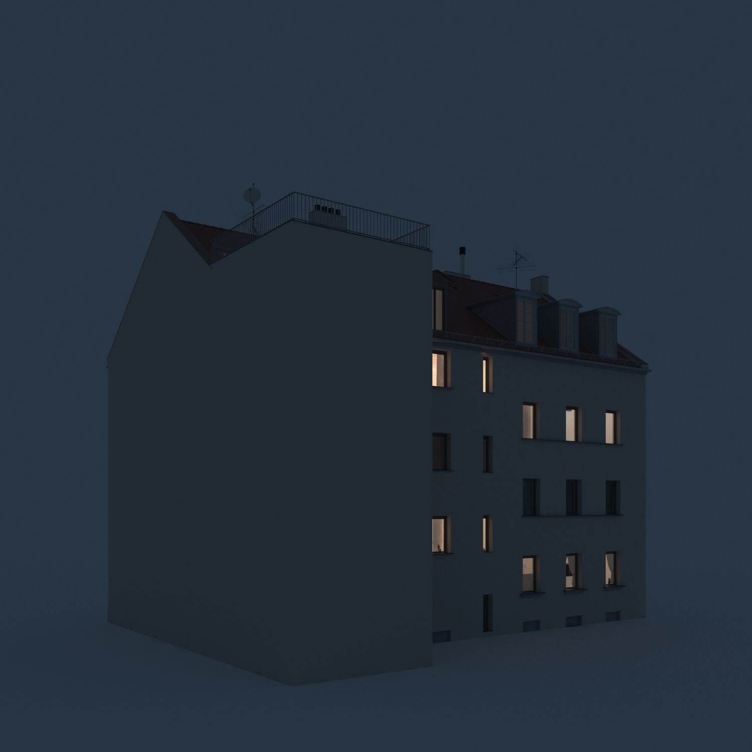 Residential City Building - Row - 04 - Takeaway Shop 3D model_3