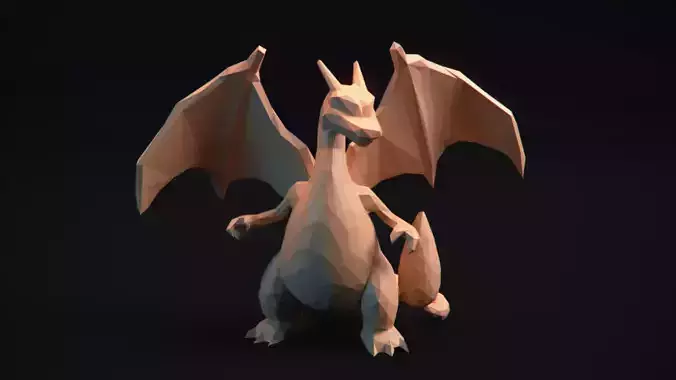 Charizard - Stylized Pokemon LowPoly Art -  3D print model