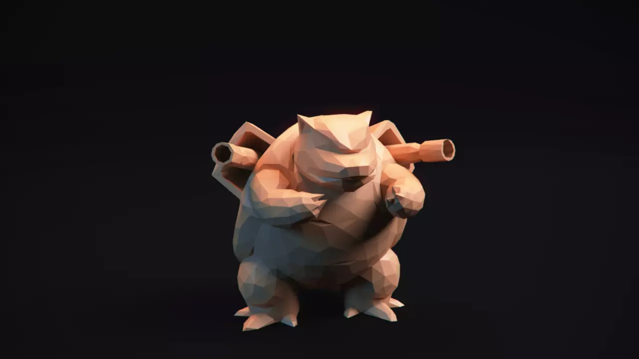 Blastoise - Stylized Pokemon LowPoly Art - 3D print model
