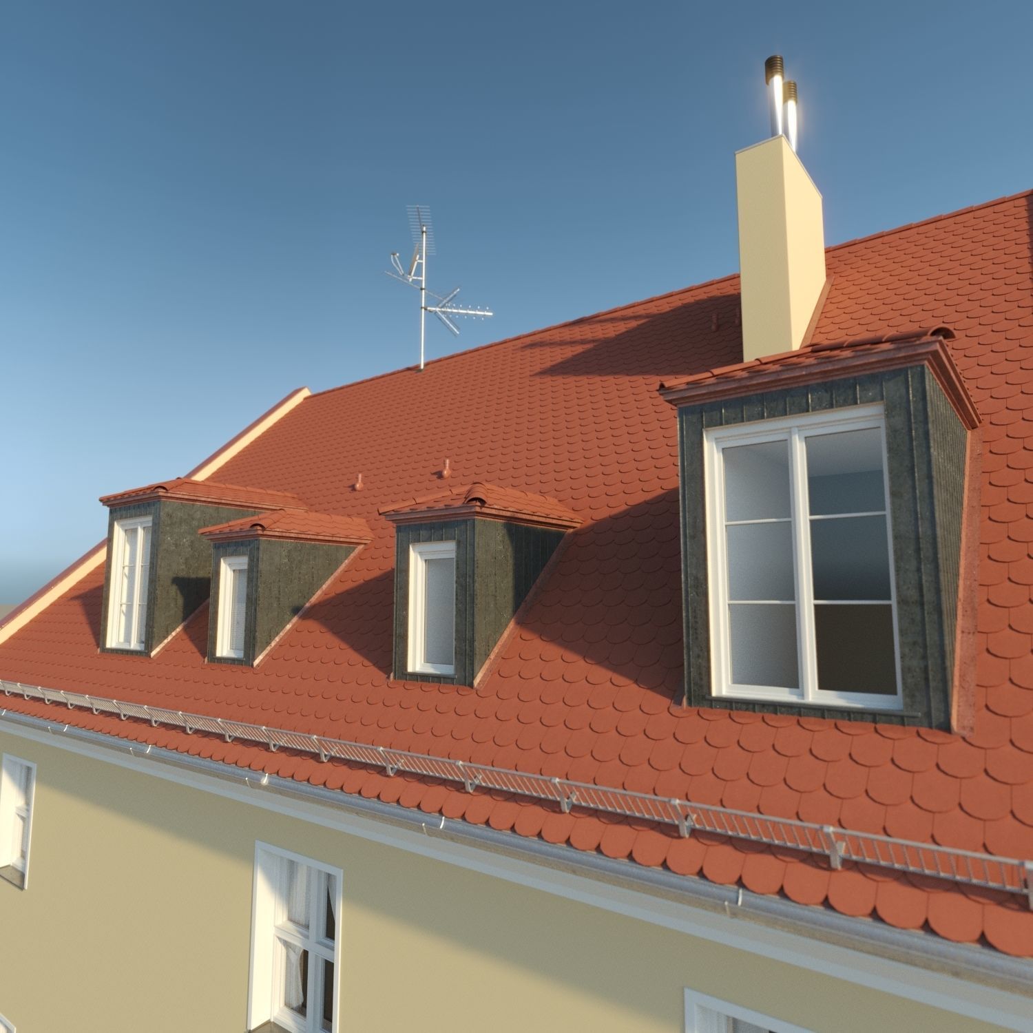 Residential City Building - Row - 03 - Clean Facade 3D model_6