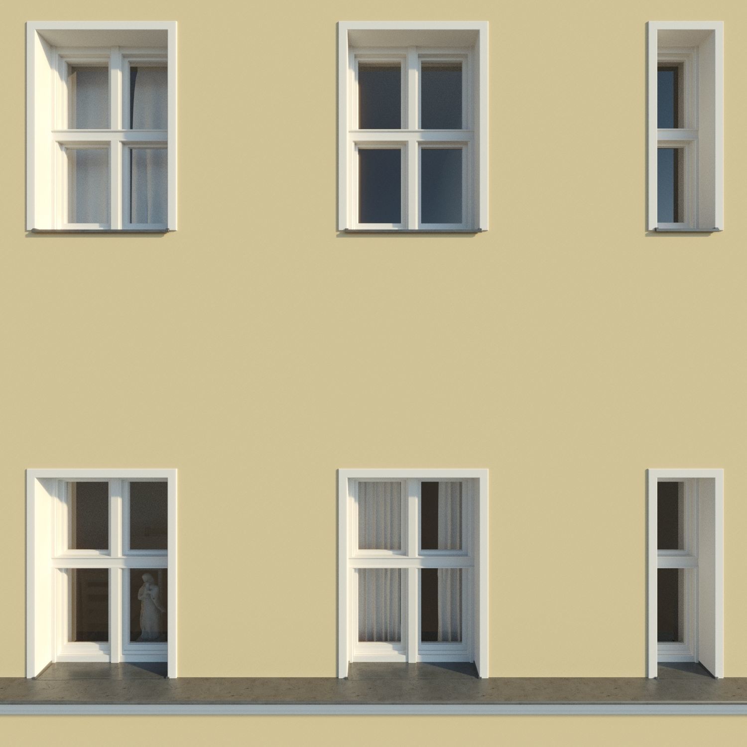 Residential City Building - Row - 03 - Clean Facade 3D model_7