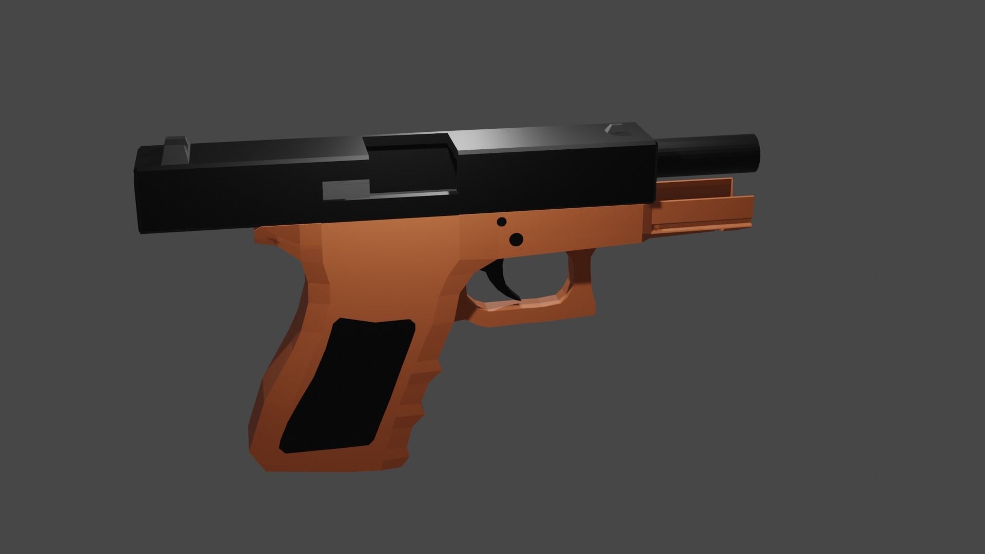 Low Poly Glock Tan Free low-poly 3D model_2