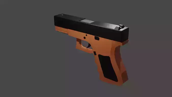 Low Poly Glock Tan