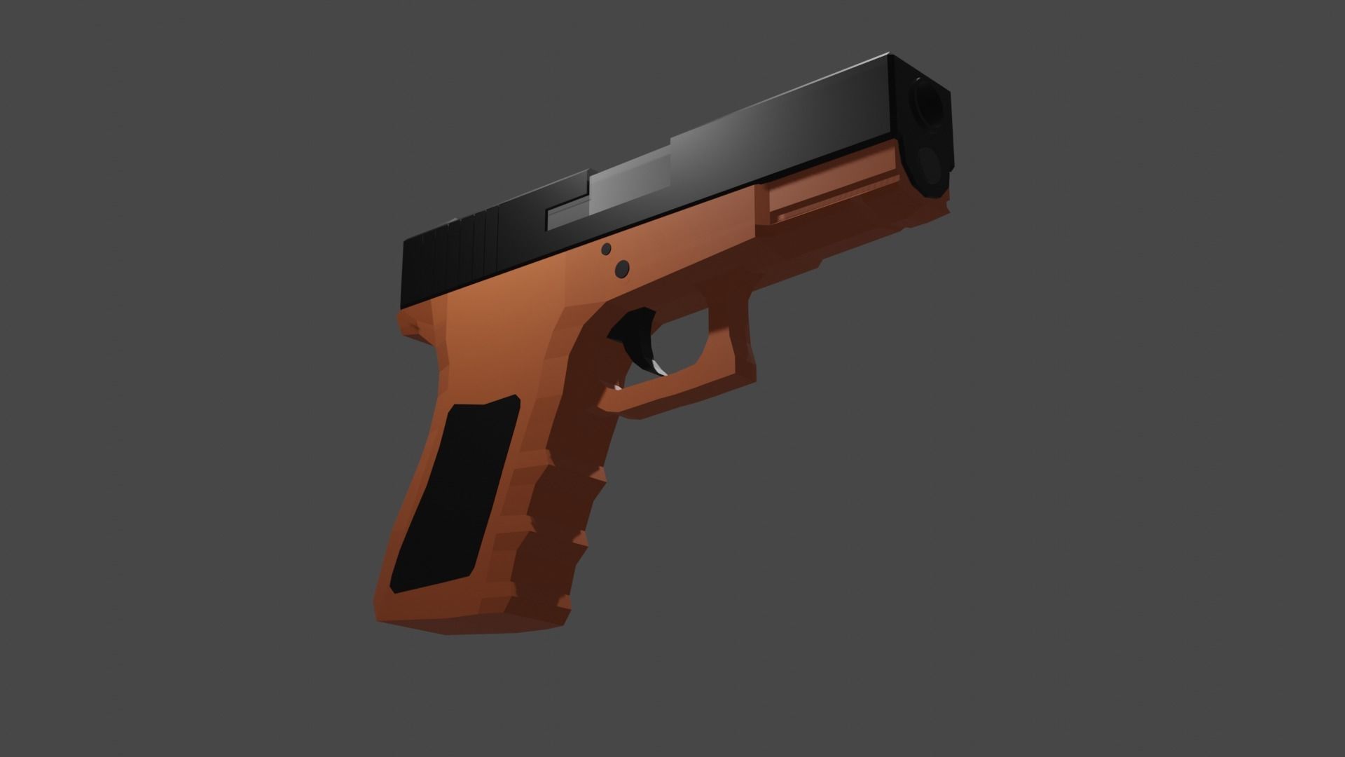 Low Poly Glock Tan Free low-poly 3D model_1