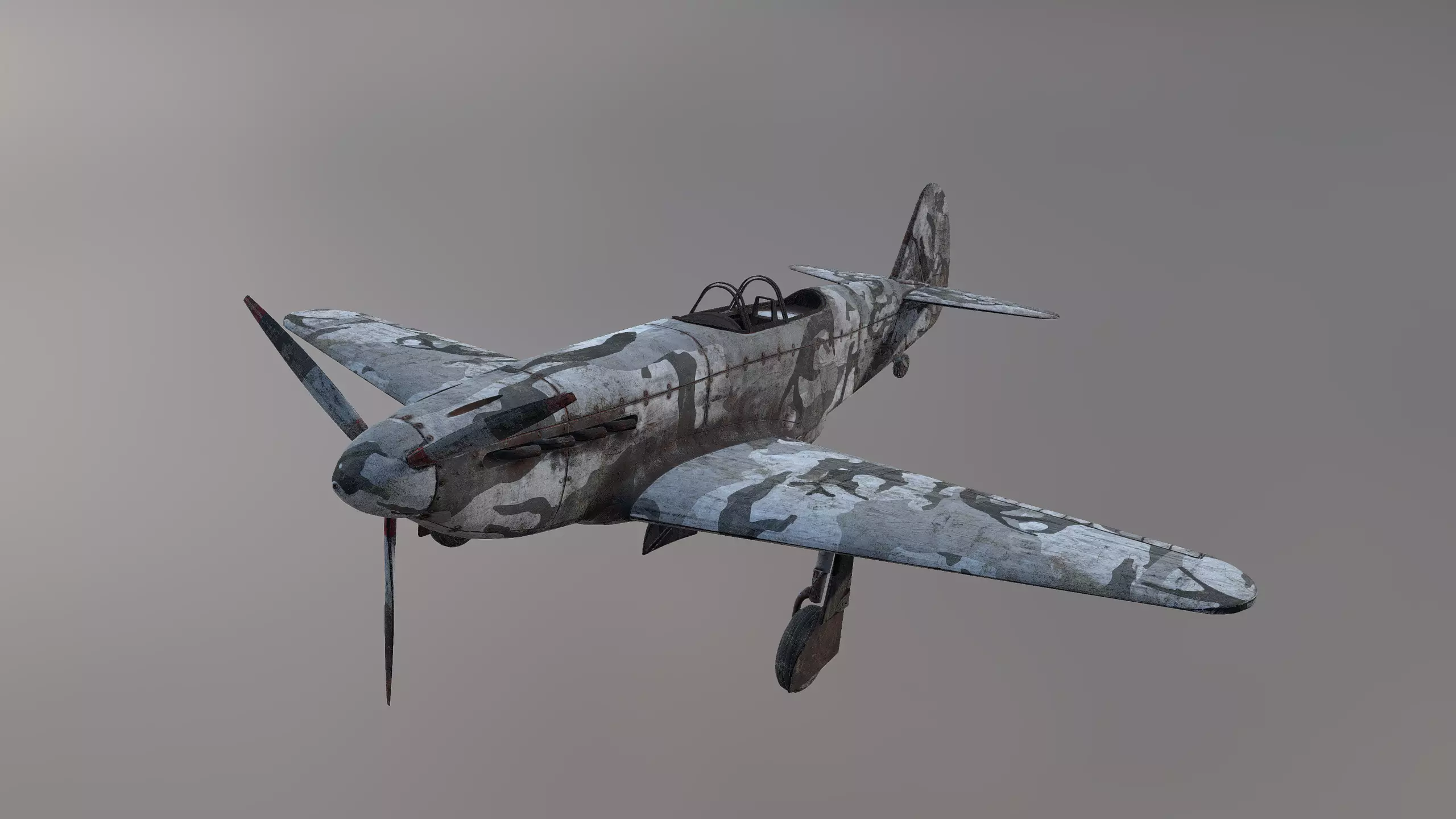 Yakovlev Yak-3 Low-poly 3D model_0