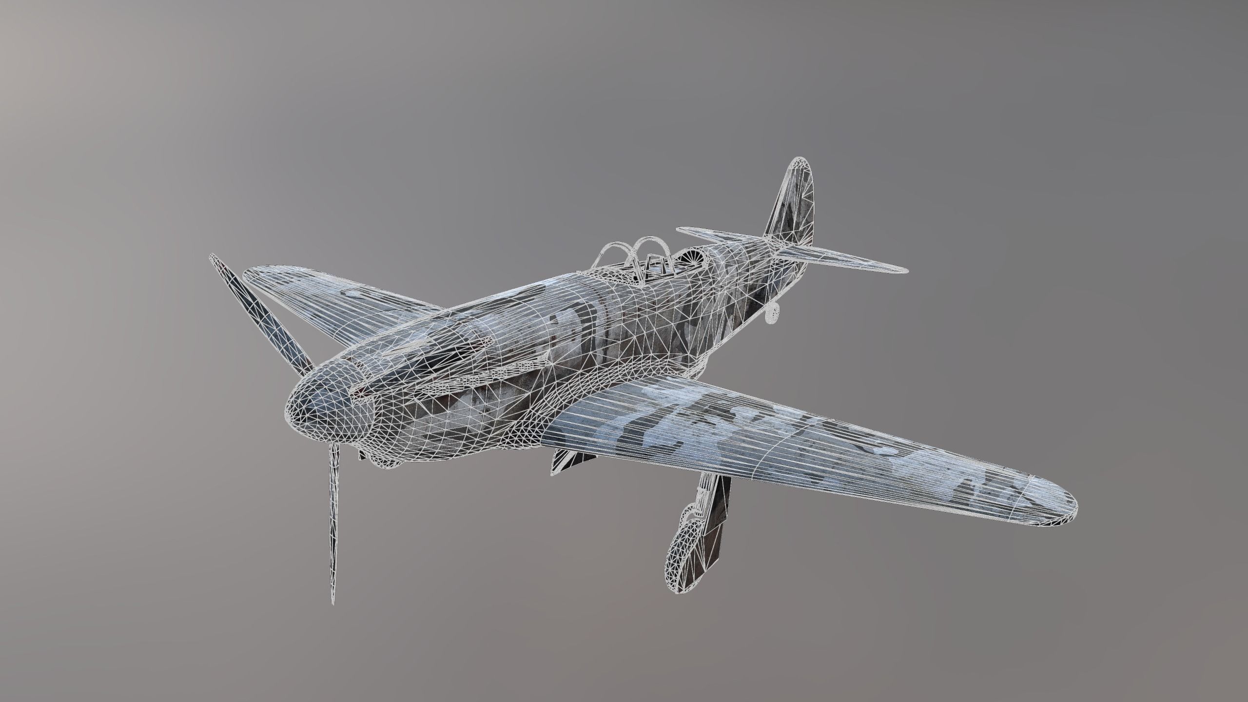 Yakovlev Yak-3 Low-poly 3D model_2