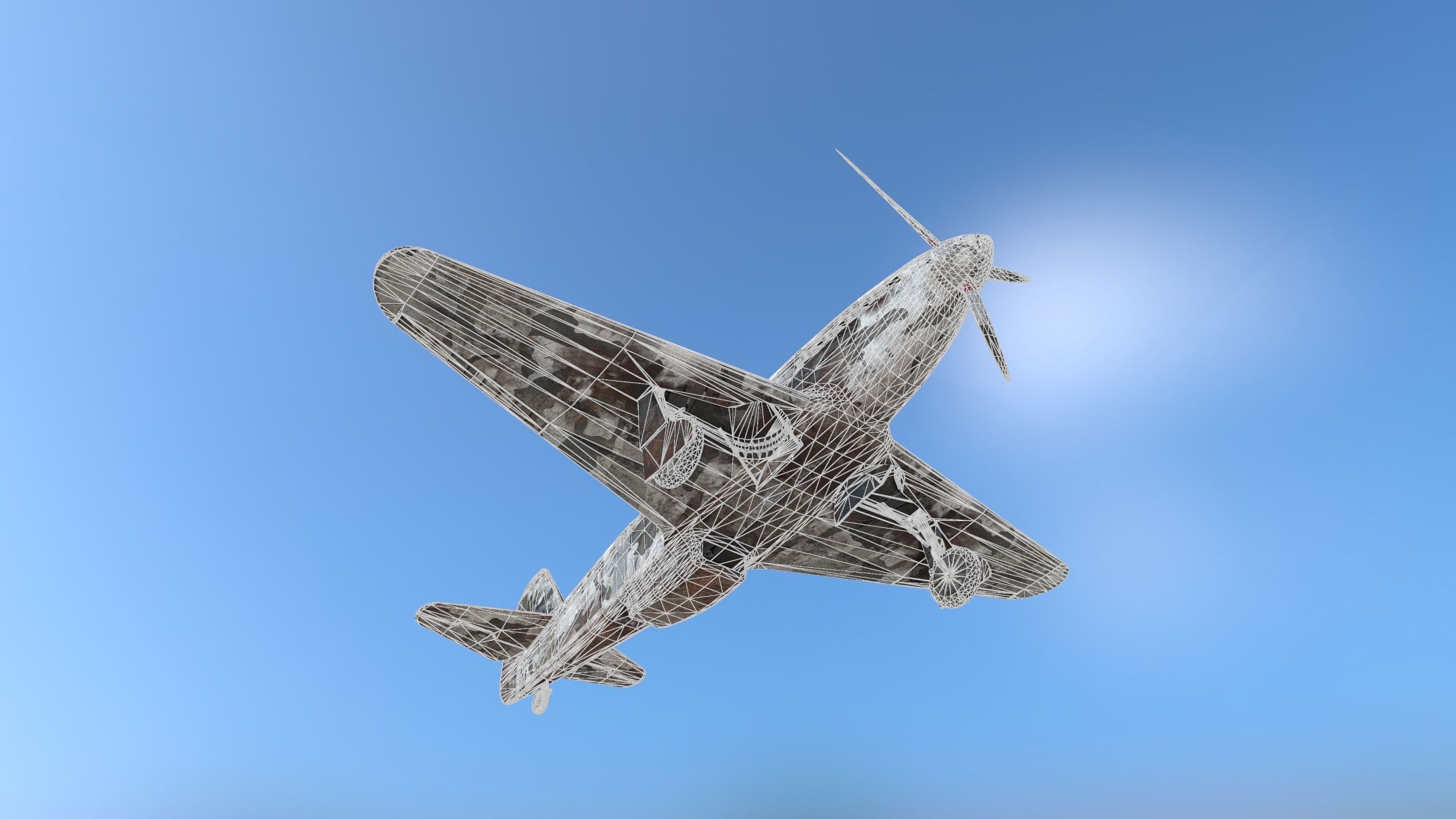 Yakovlev Yak-3 Low-poly 3D model_12