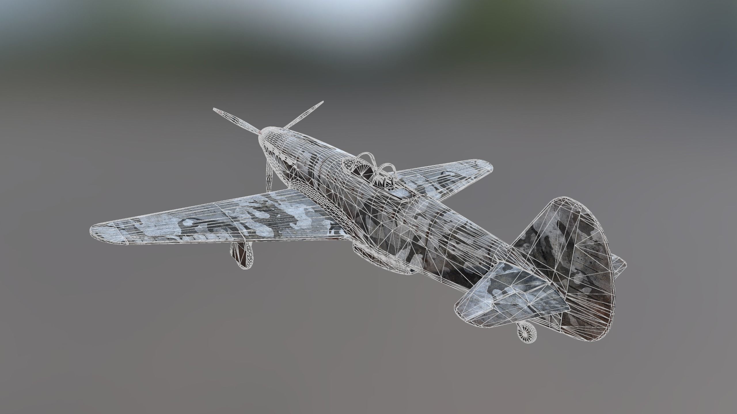 Yakovlev Yak-3 Low-poly 3D model_4