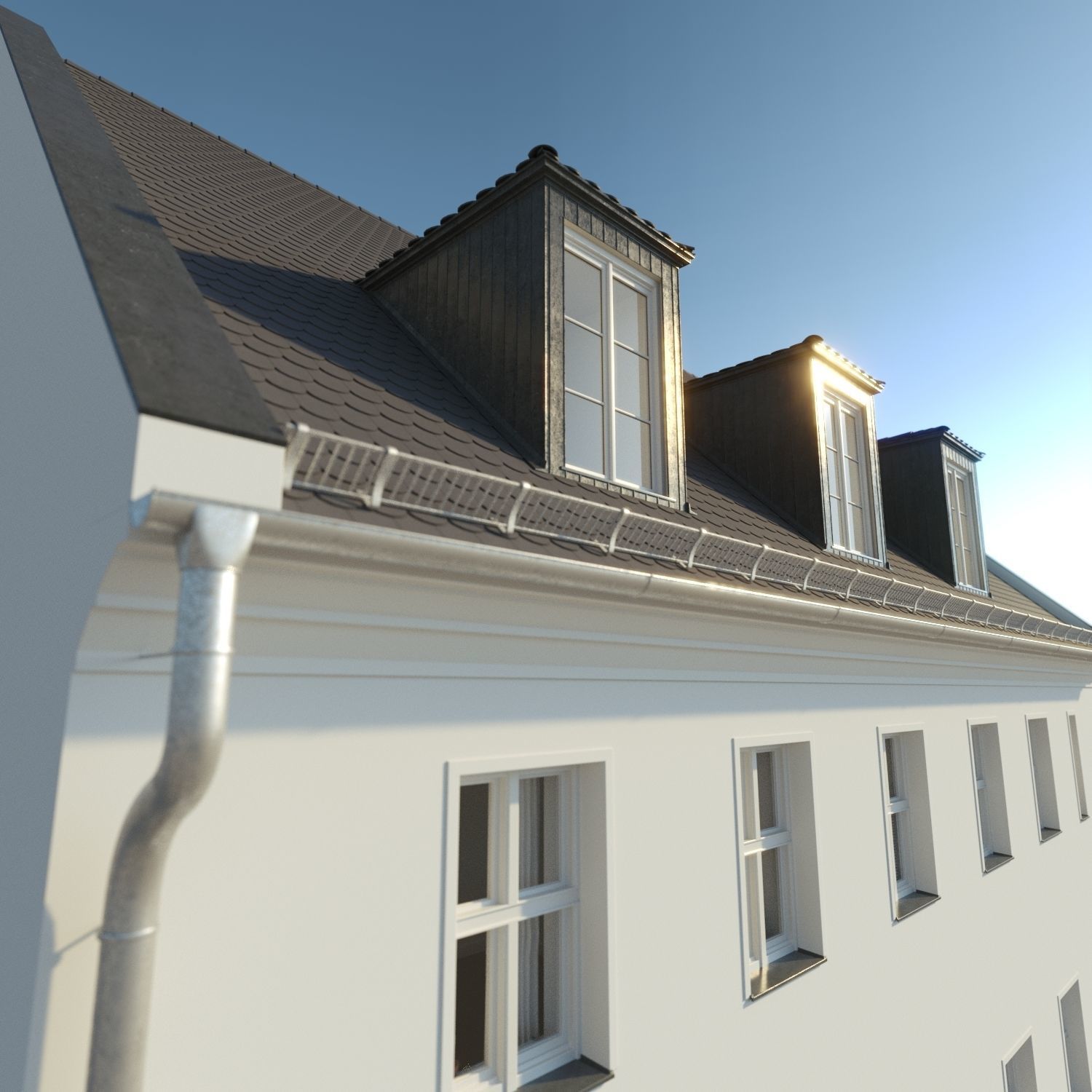 Residential City Building - Row - 02 - Clean Facade 3D model_6