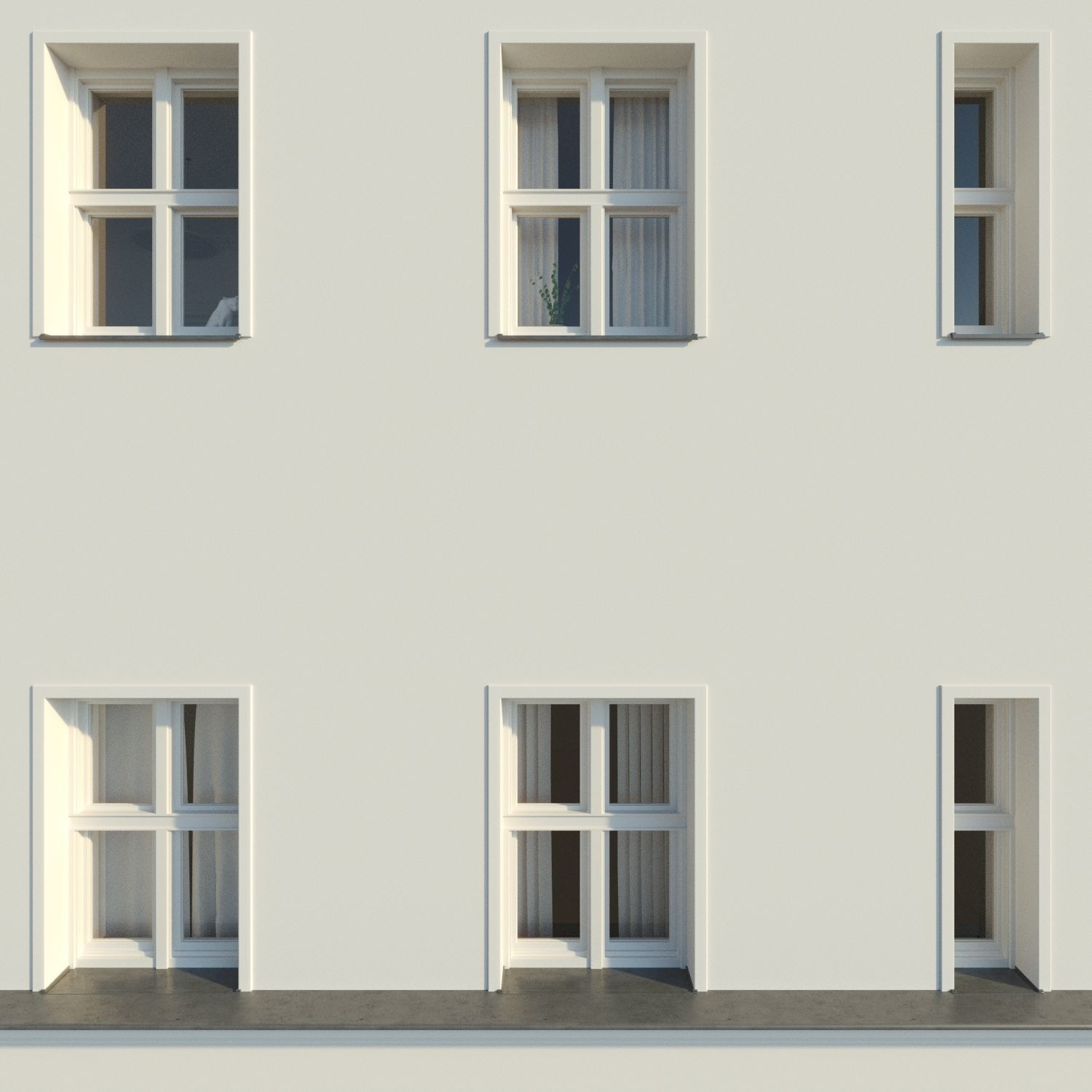Residential City Building - Row - 02 - Clean Facade 3D model_7
