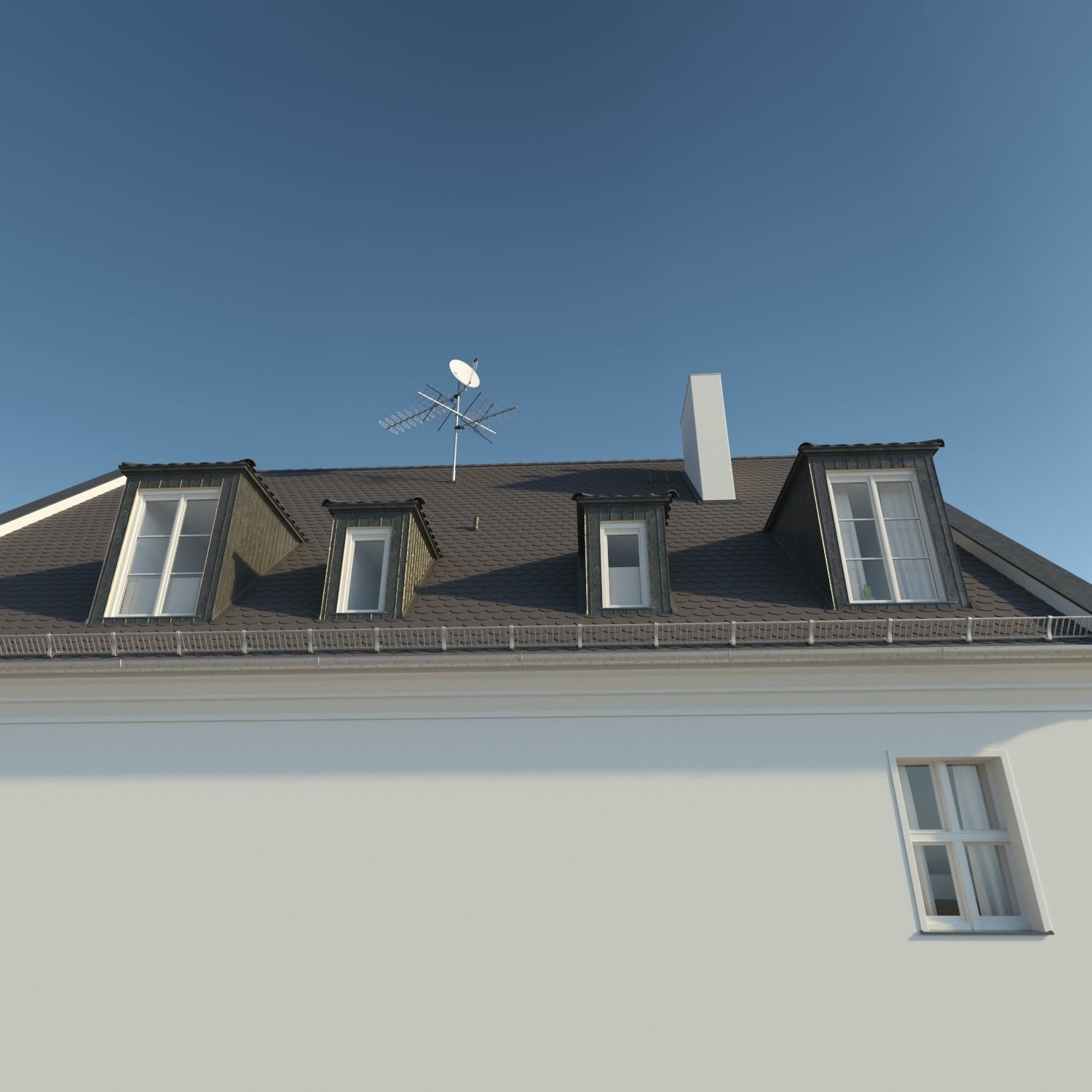 Residential City Building - Row - 02 - Clean Facade 3D model_8