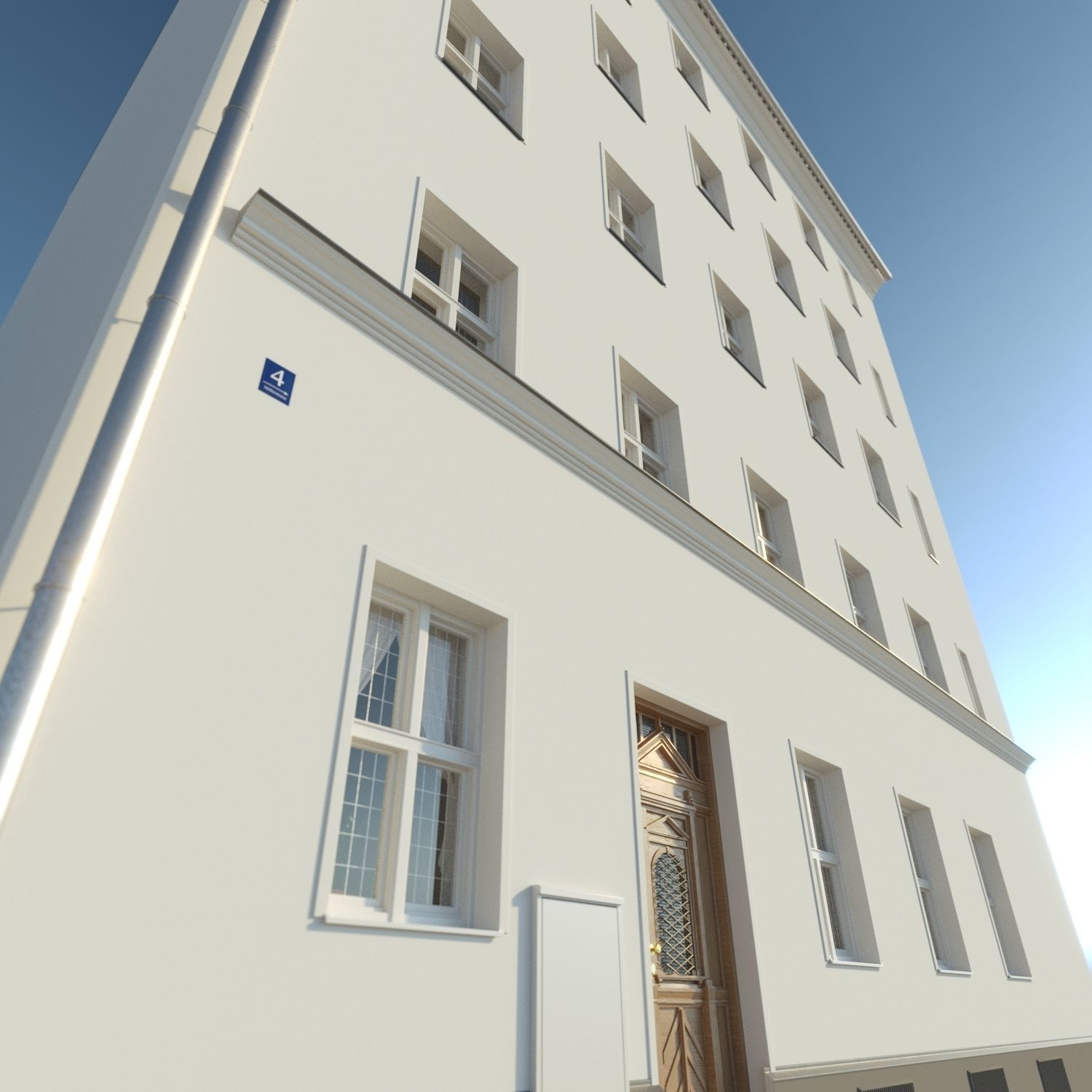 Residential City Building - Row - 02 - Clean Facade 3D model_5