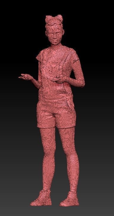 Young girl in denim is posing 103 Low-poly 3D model_7