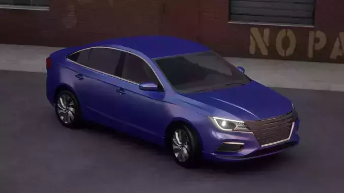 Sedan Car Low-poly 3D model