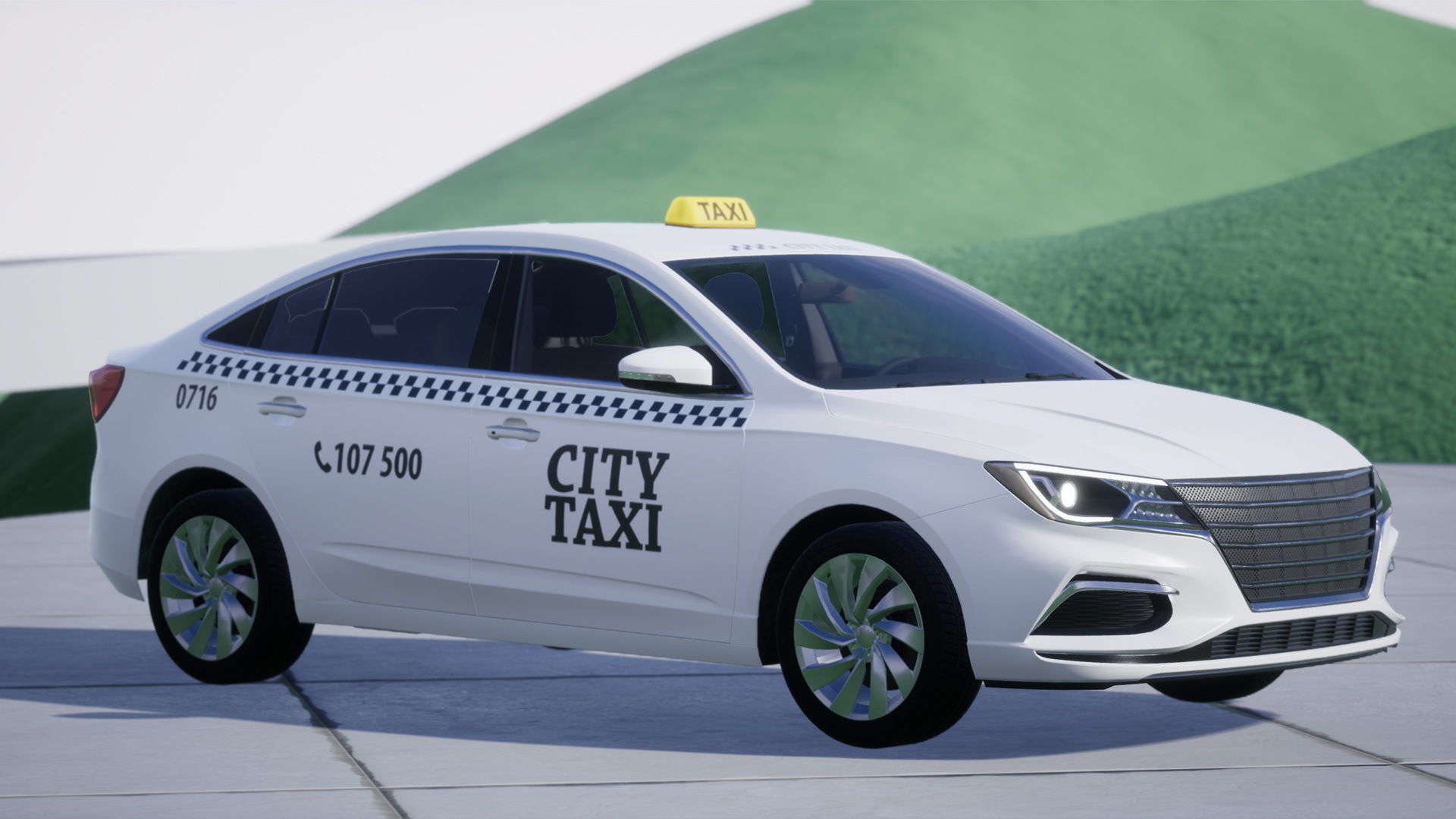 Sedan Car Low-poly 3D model_13