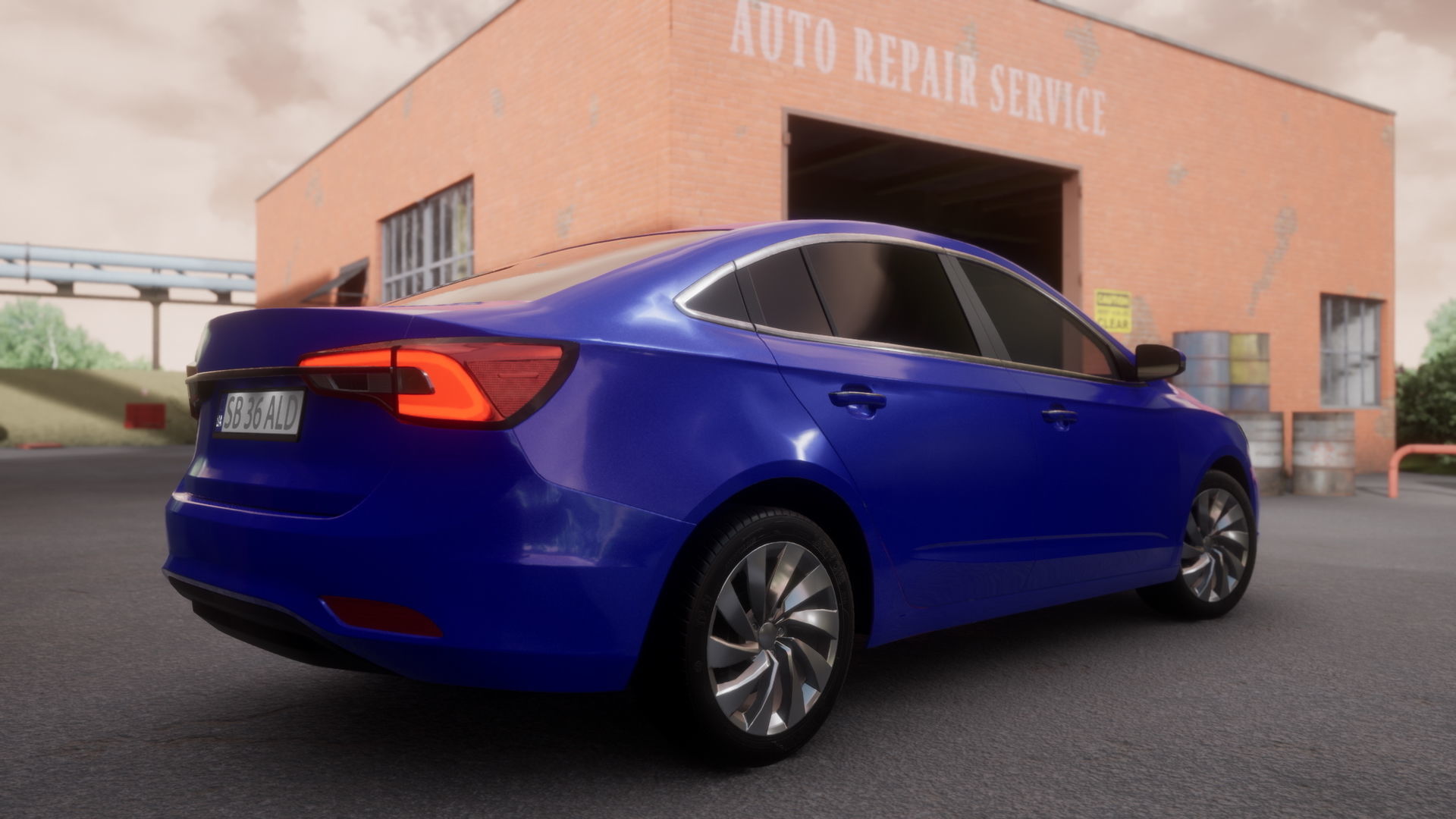 Sedan Car Low-poly 3D model_2
