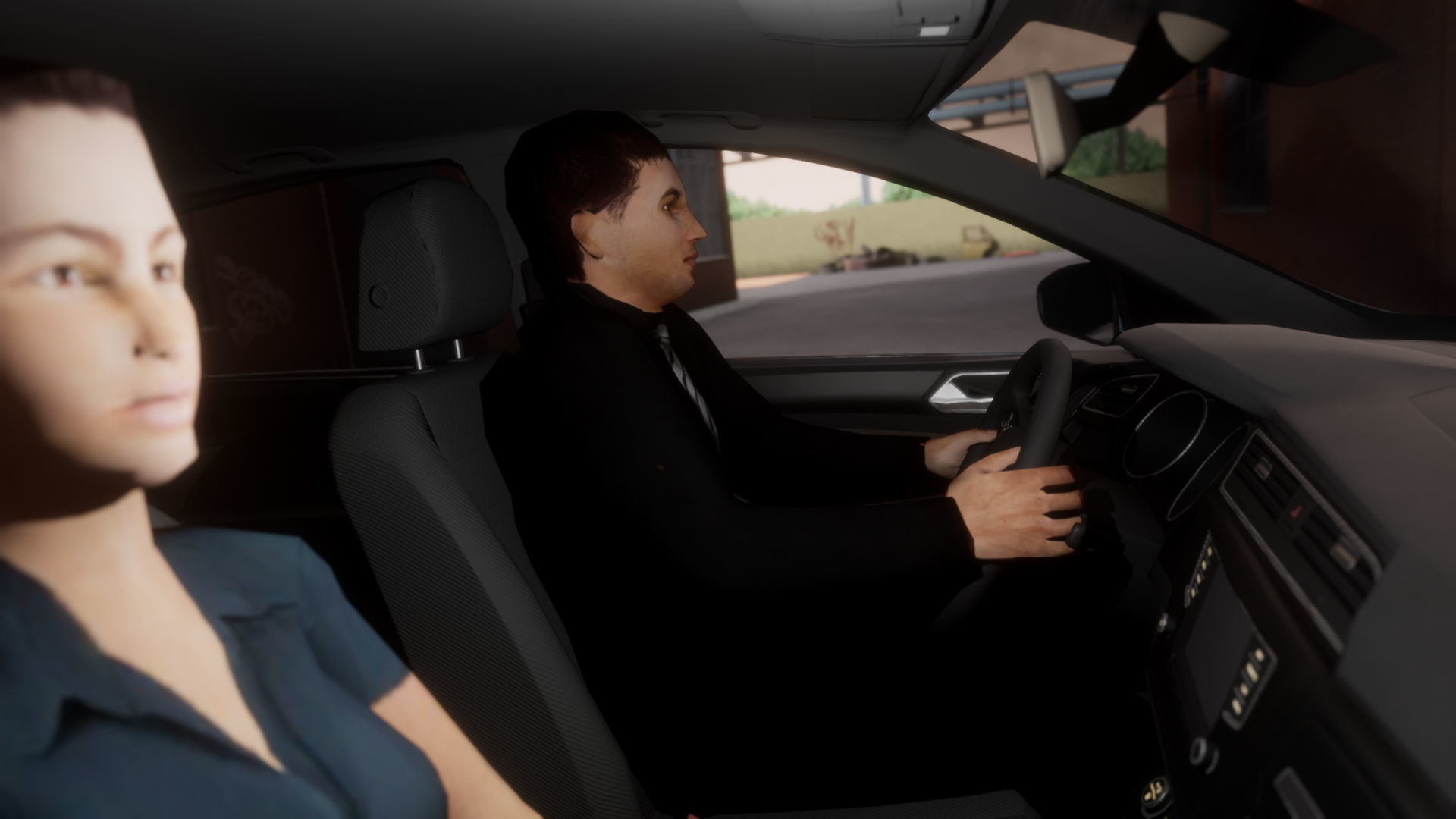 Sedan Car Low-poly 3D model_9