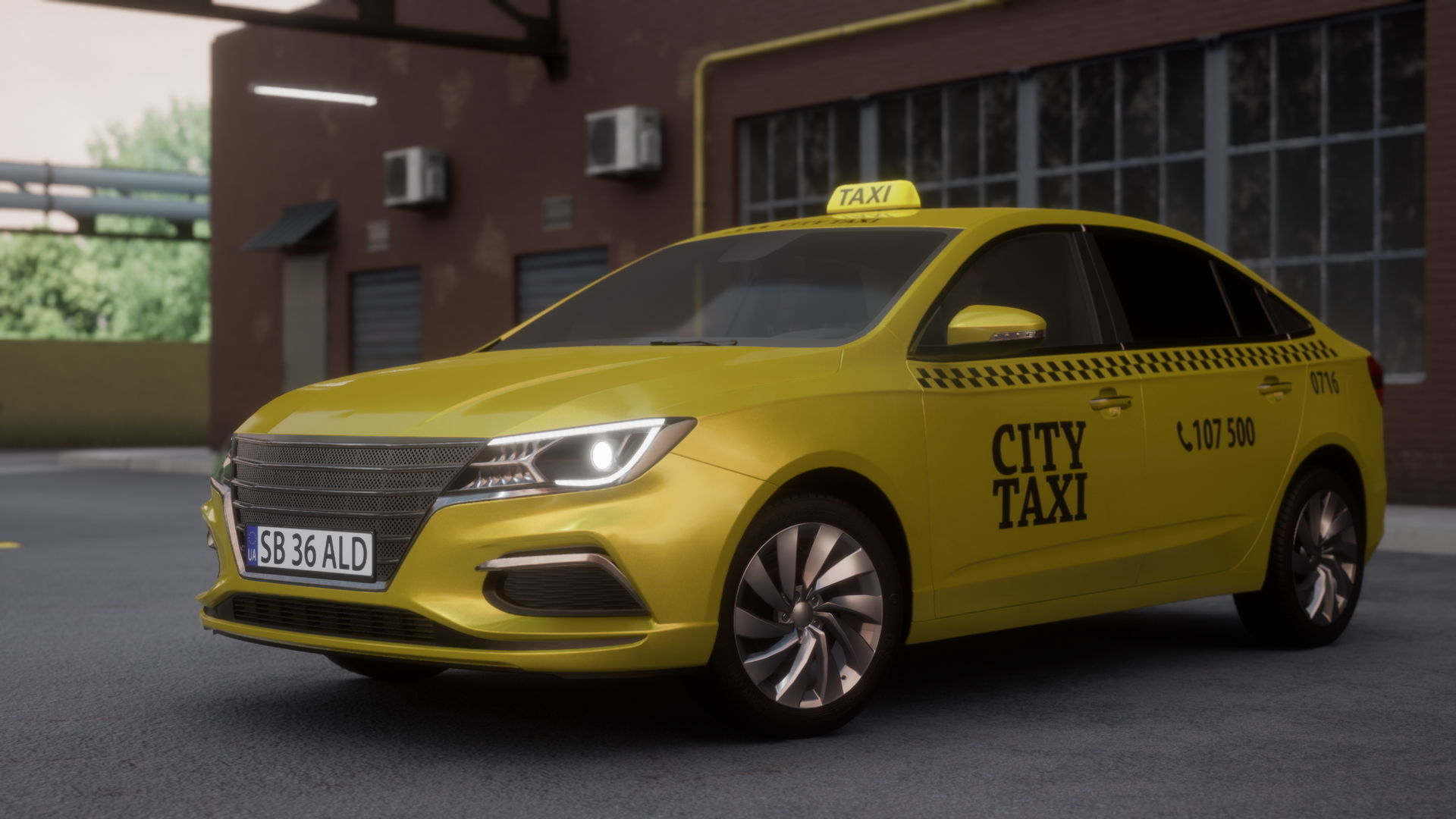 Sedan Car Low-poly 3D model_1