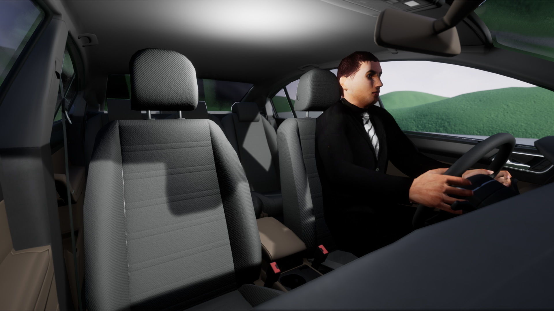 Sedan Car Low-poly 3D model_18