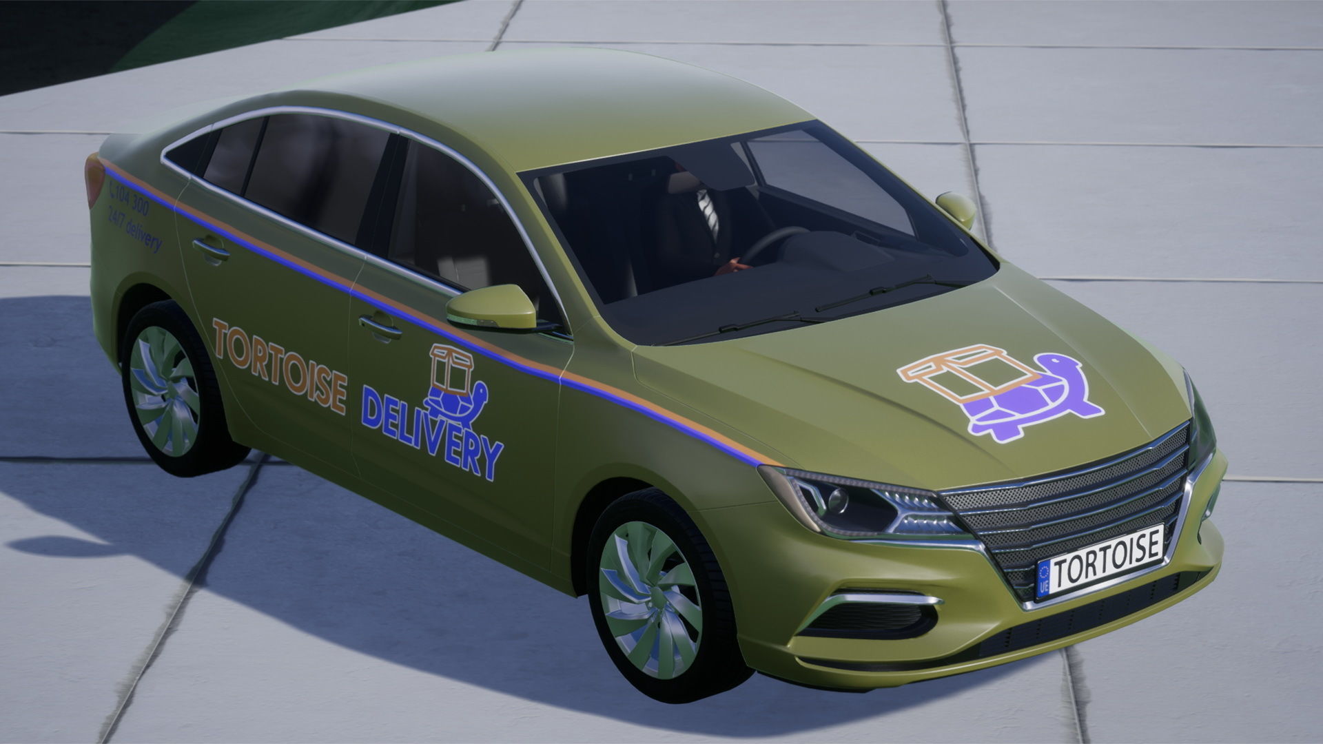 Sedan Car Low-poly 3D model_16