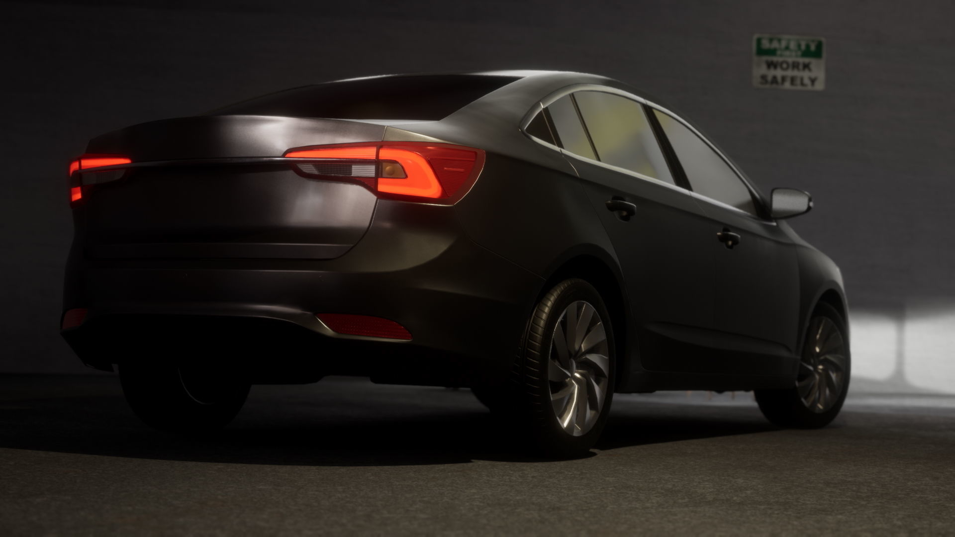 Sedan Car Low-poly 3D model_12