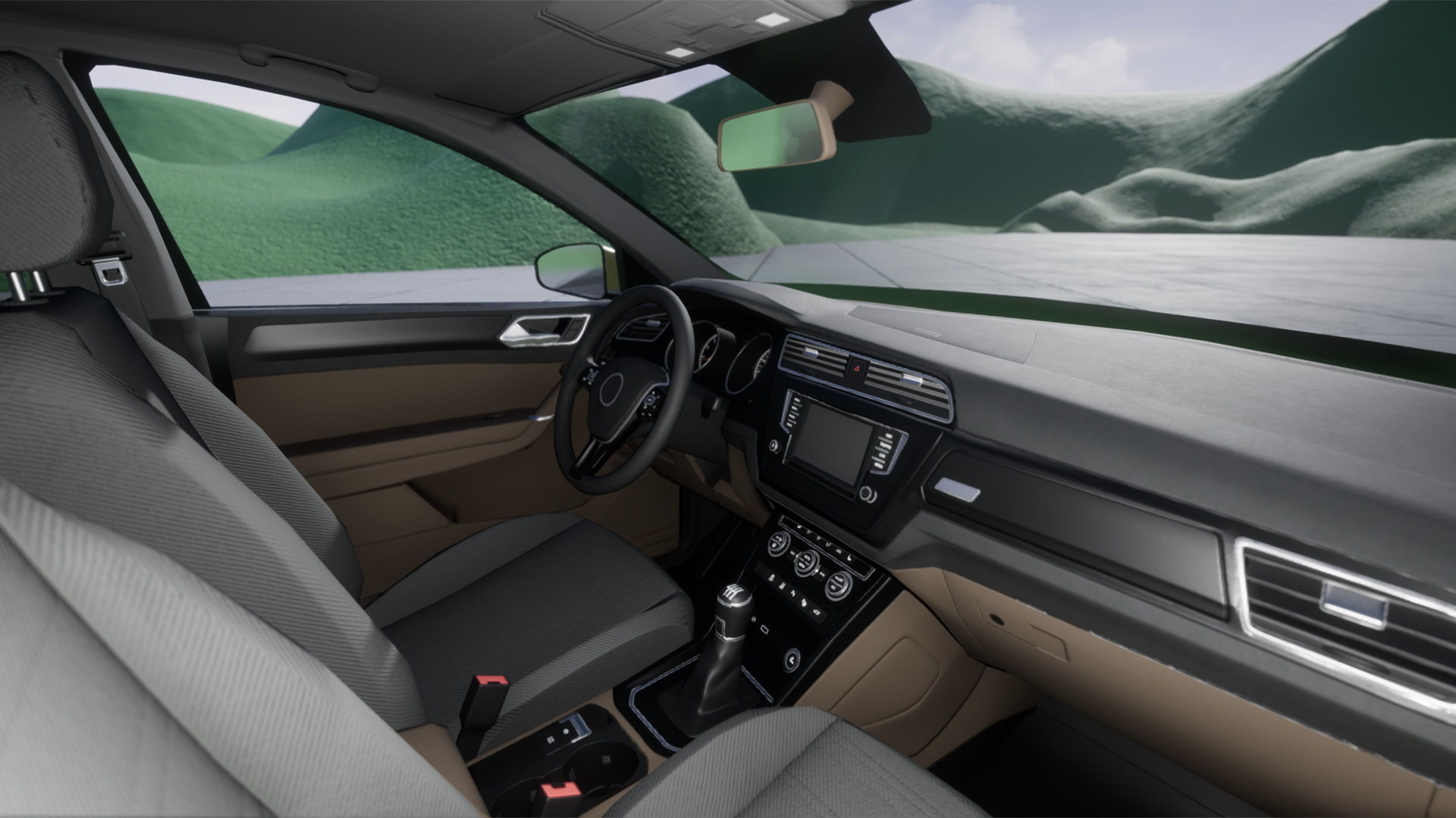 Sedan Car Low-poly 3D model_17