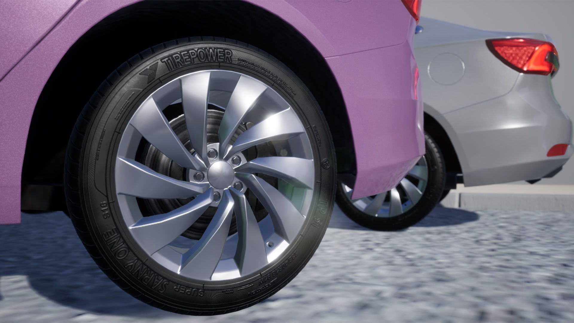 Sedan Car Low-poly 3D model_3